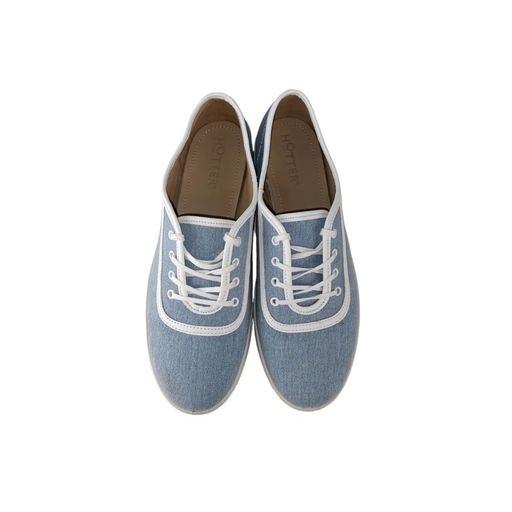 Hotter Women's Mabel Lace Up Canvas Casual Sneakers Shoes size 8.5
